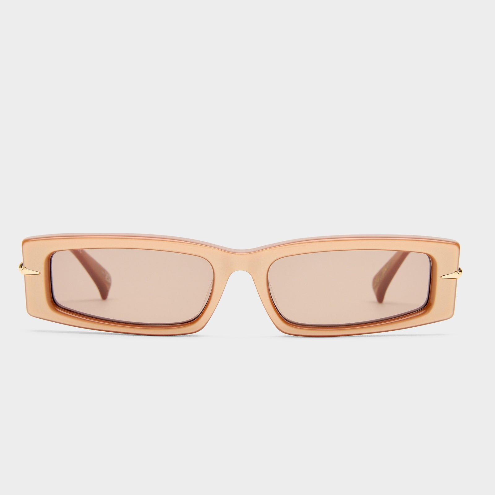 Numero Diez Champagne Velvet Female Rectangle Sunglasses | Le Specs