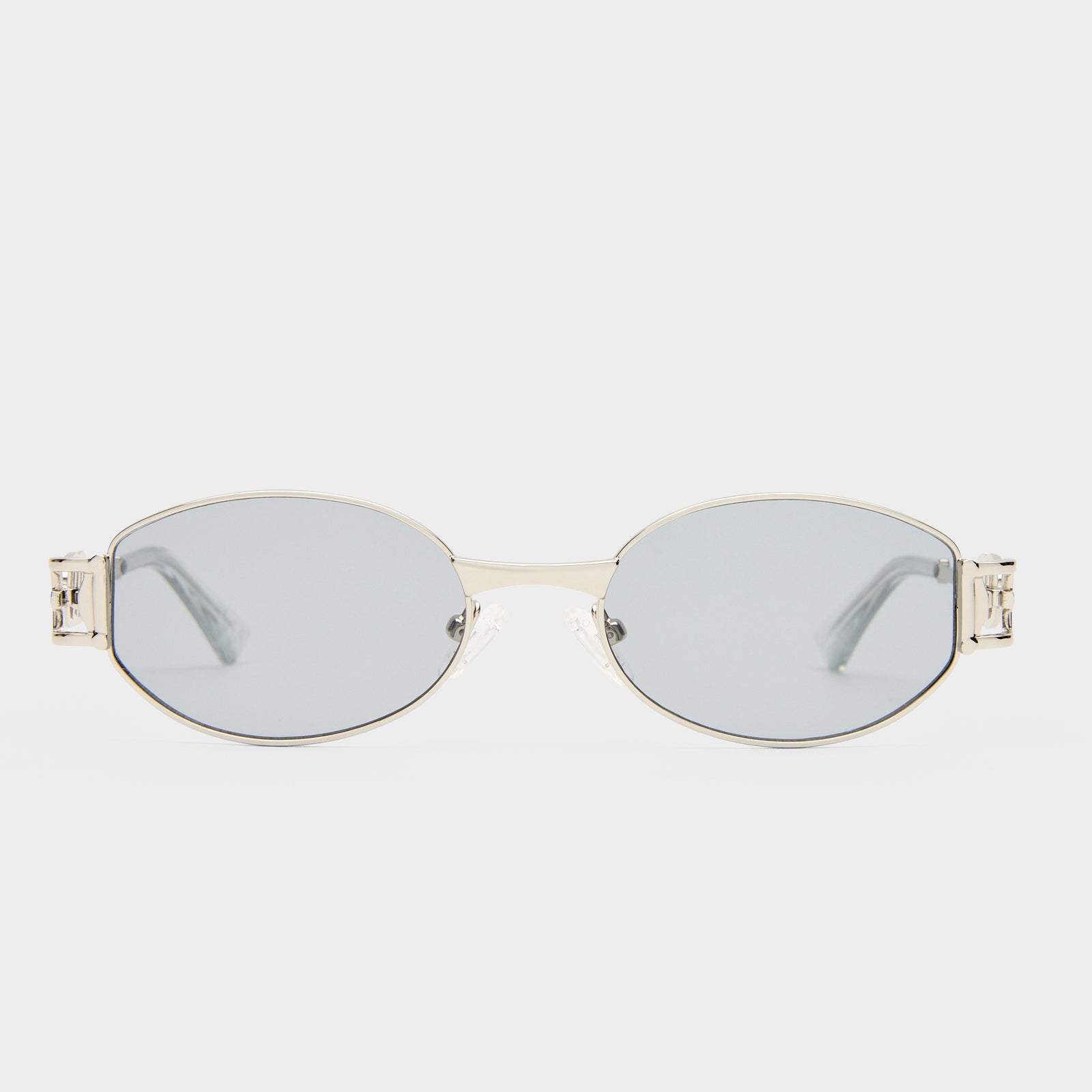 The Forbidden Silver Uni-Sex Oval Sunglasses | Le Specs