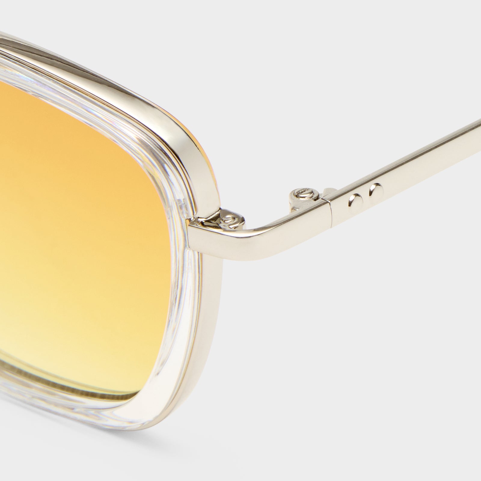 Diametric Silver Crystal Clear Uni-Sex Aviator Sunglasses | Le Specs