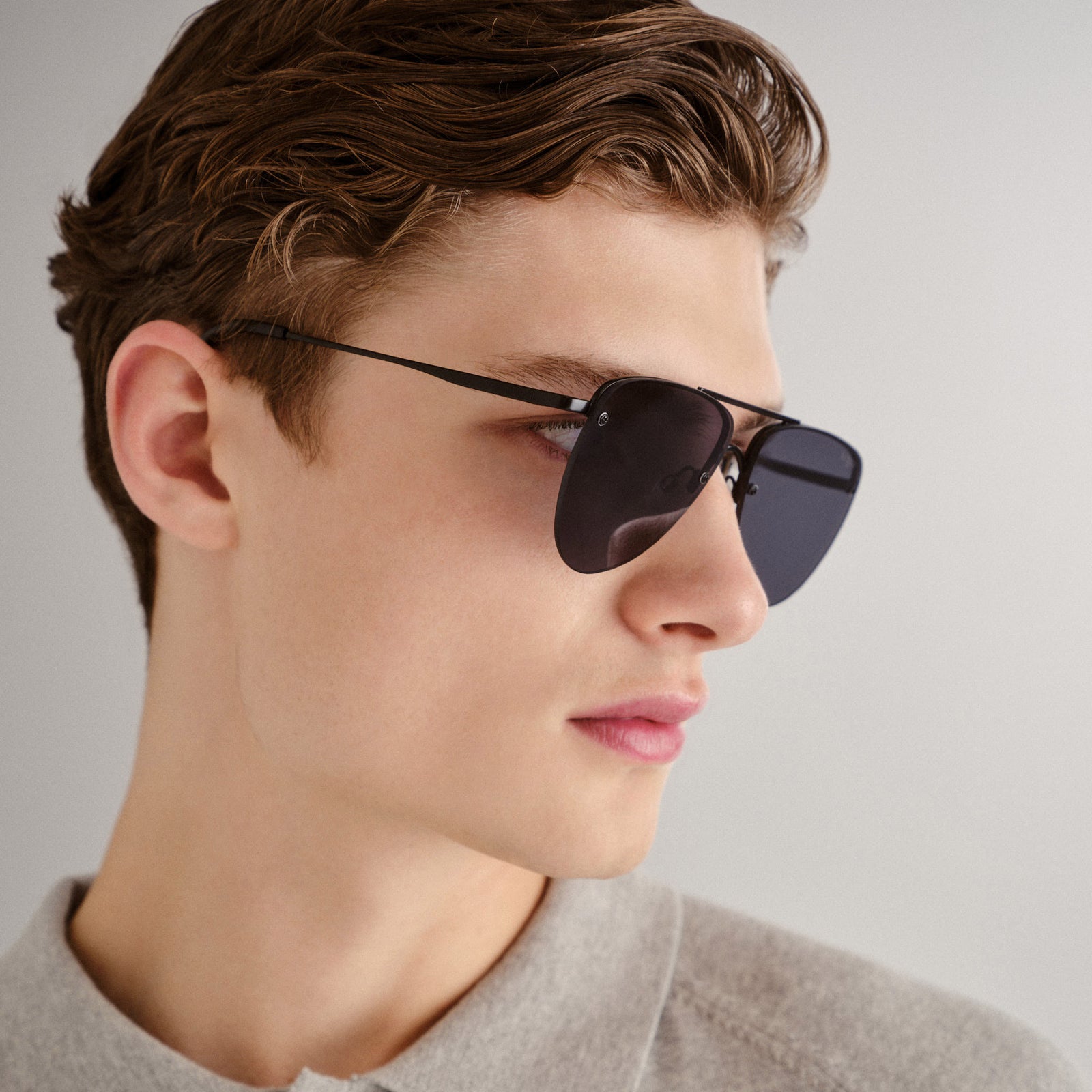 The Prince Matte Black Uni Sex Aviator Sunglasses Le Specs