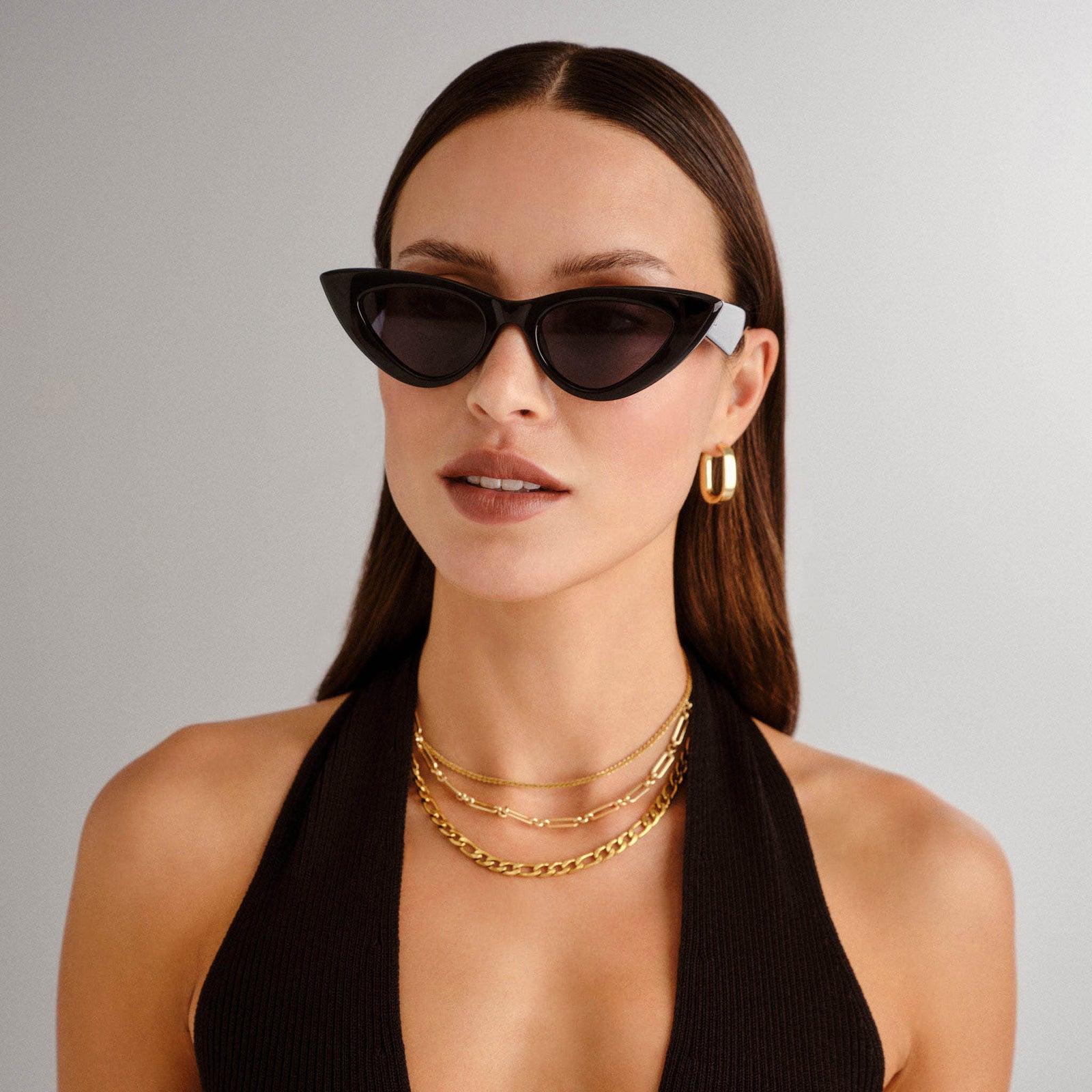 Hypnosis Black Female Cat-Eye Sunglasses | Le Specs