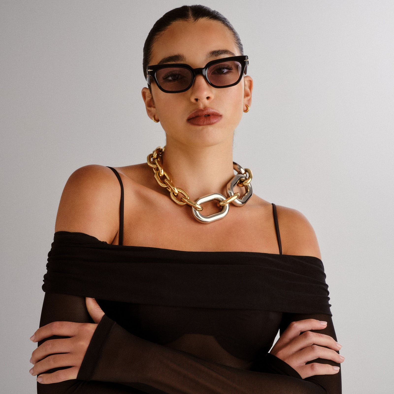 Numero Tres Obsidian Black Uni-Sex D-Frame Sunglasses | Le Specs