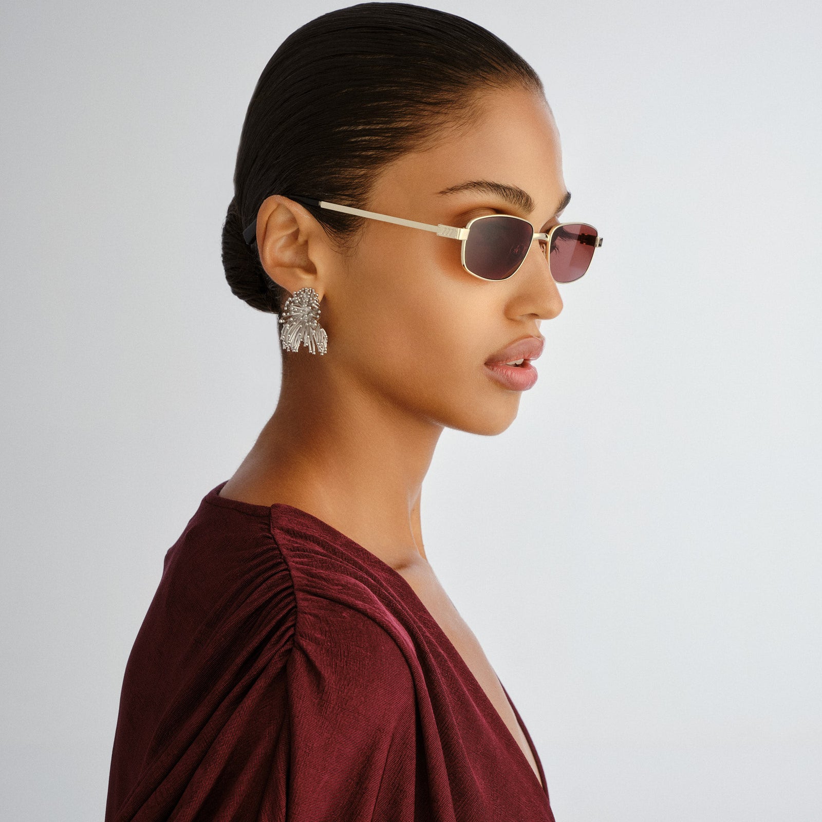 Torrid Gold Uni-Sex Rectangle Sunglasses | Le Specs
