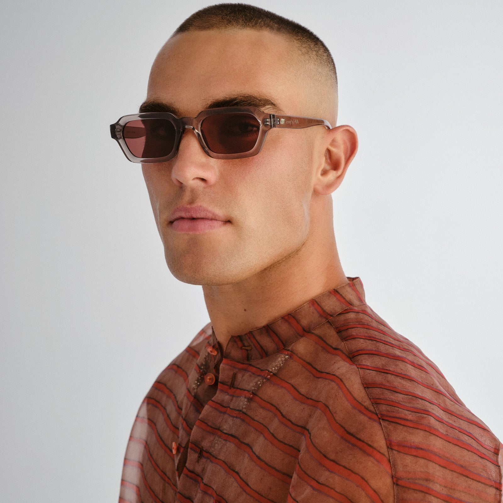 Tension + Warm Grey Uni-Sex Rectangle Sunglasses | Le Specs