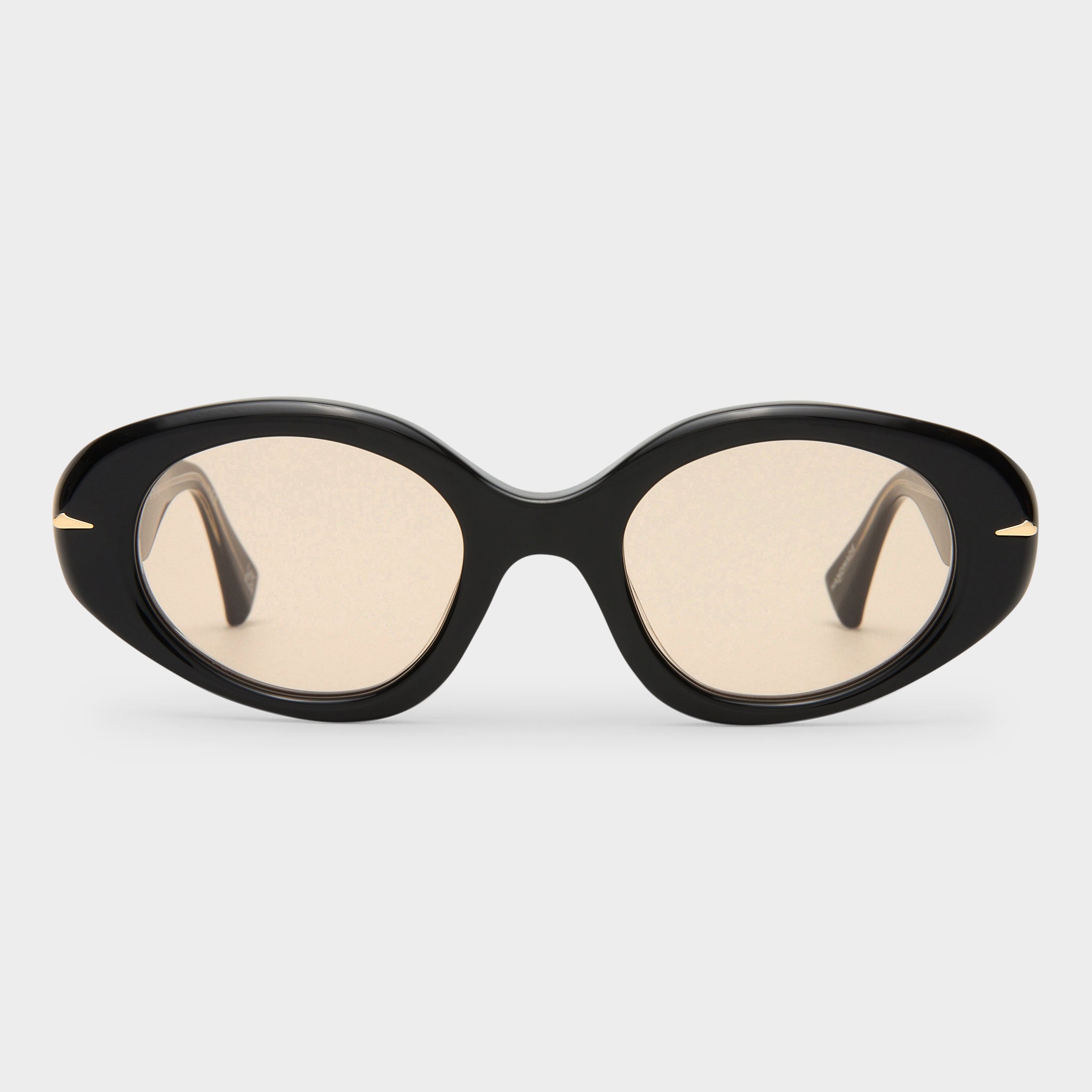 LeSpecs ブラックオーバルサングラス Bolshy Black Female Wrap Sunglasses | Le Specs