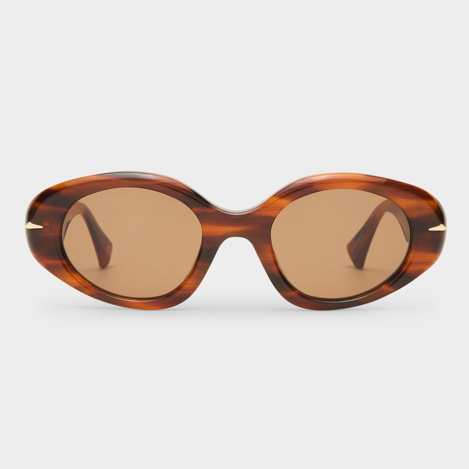 Numero Dos Teak Female Oval Sunglasses | Le Specs
