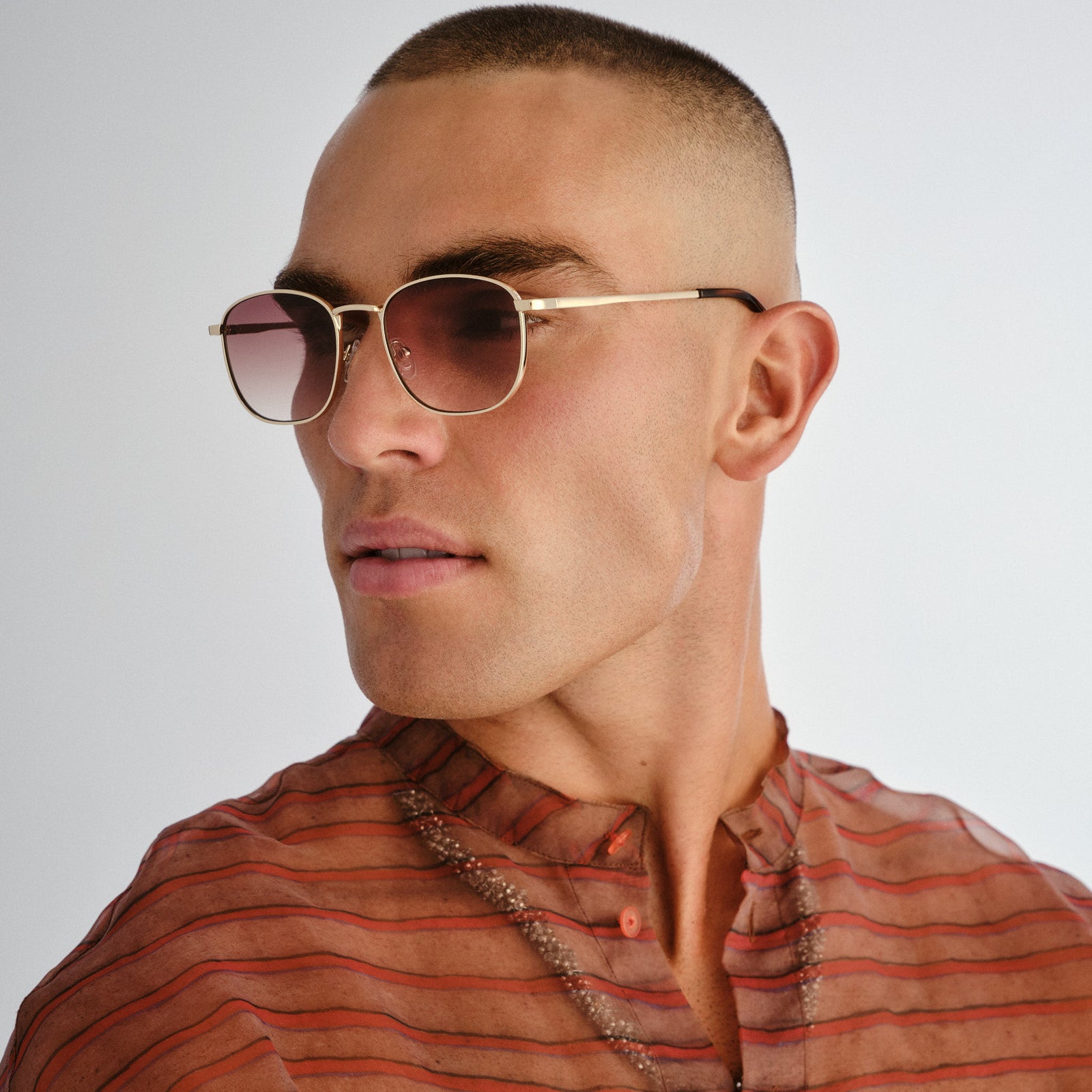 Neptune Deux Gold Uni-Sex Square Sunglasses | Le Specs