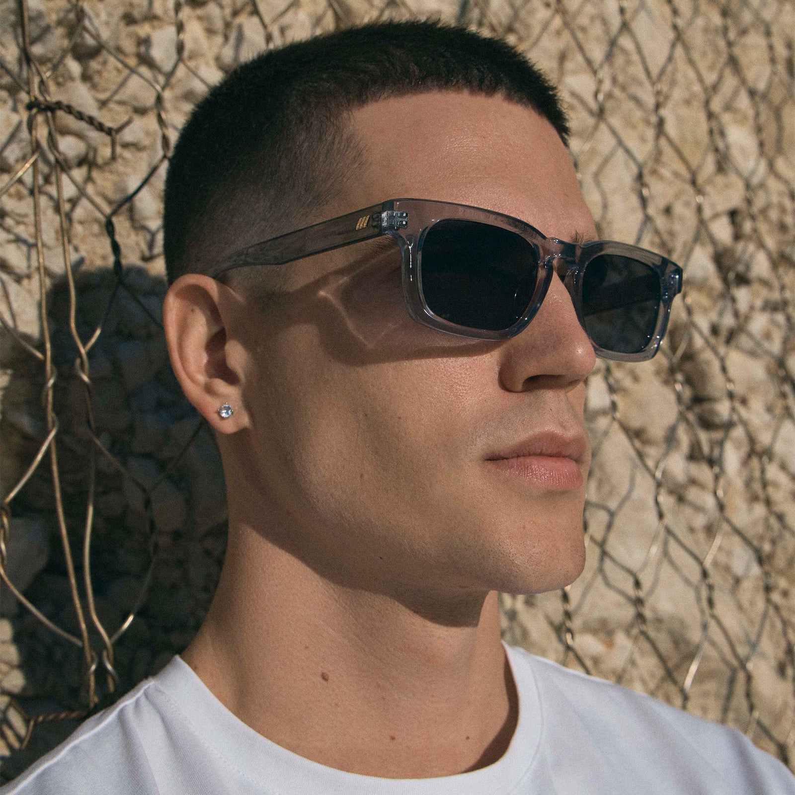Iceberg + Pewter Uni-Sex Square Sunglasses | Le Specs