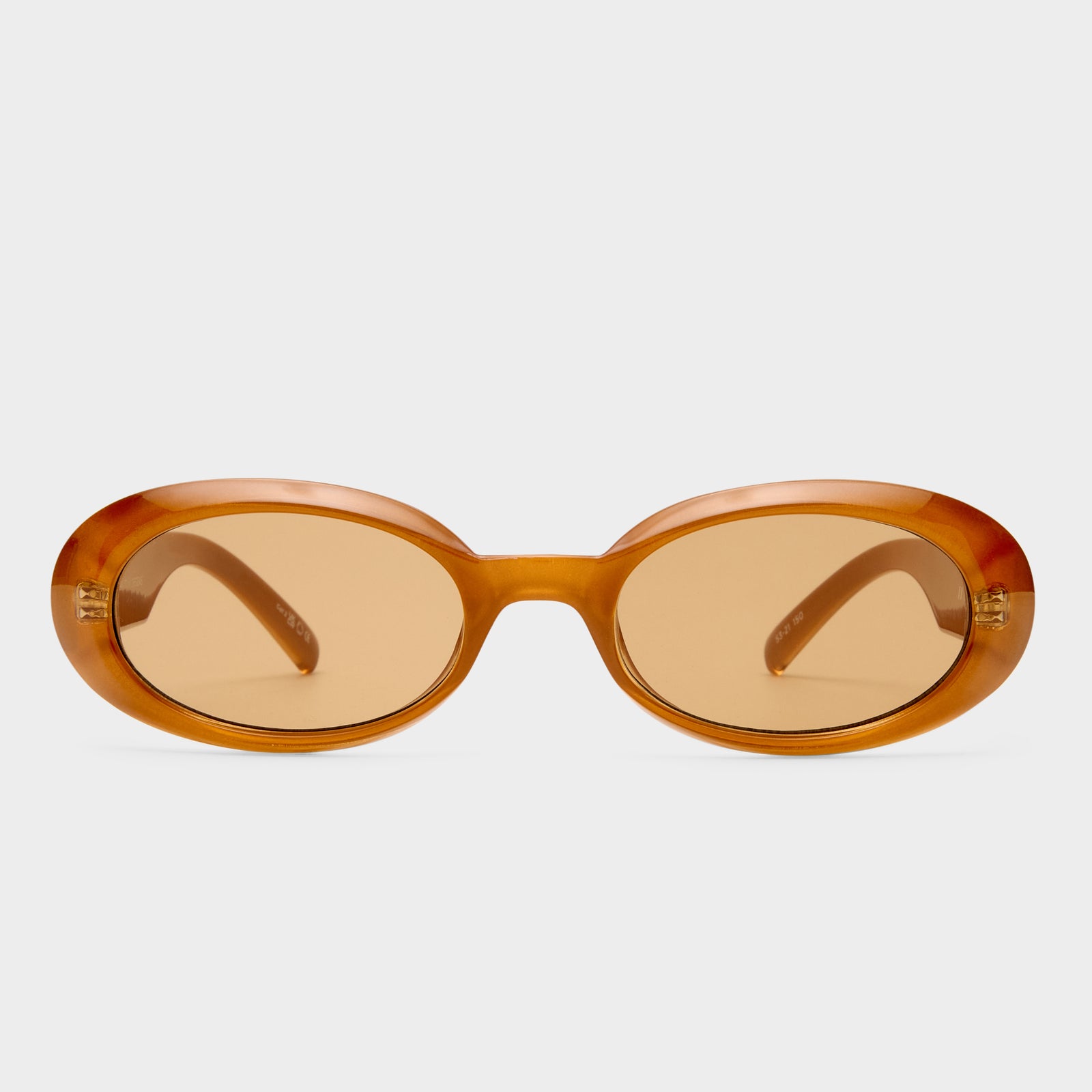 Work It Gold Pearl Uni-Sex Oval Sunglasses | Le Specs