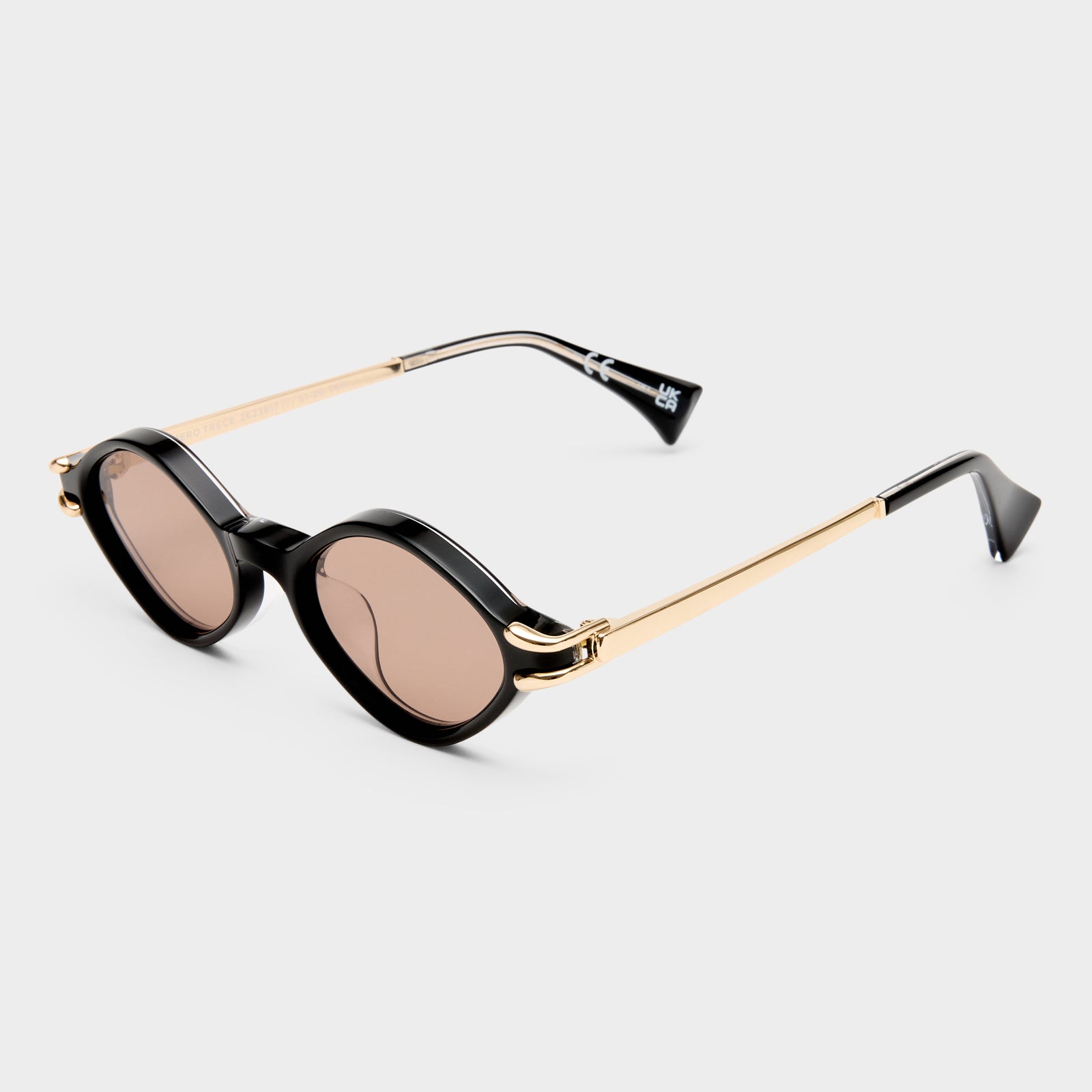 Numero Trece Obsidian Black Female Oval Sunglasses | Le Specs