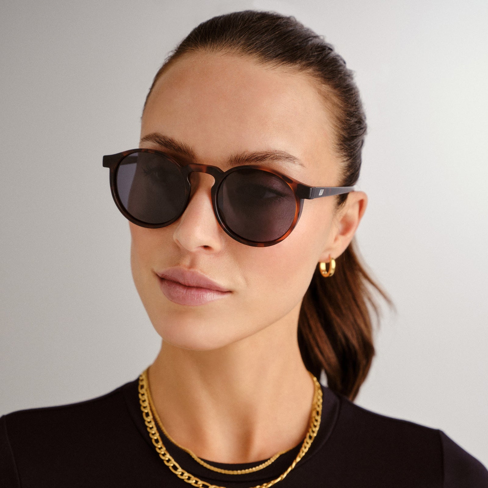 Teen Spirit Deux Matte Tort Uni-Sex Round Sunglasses | Le Specs