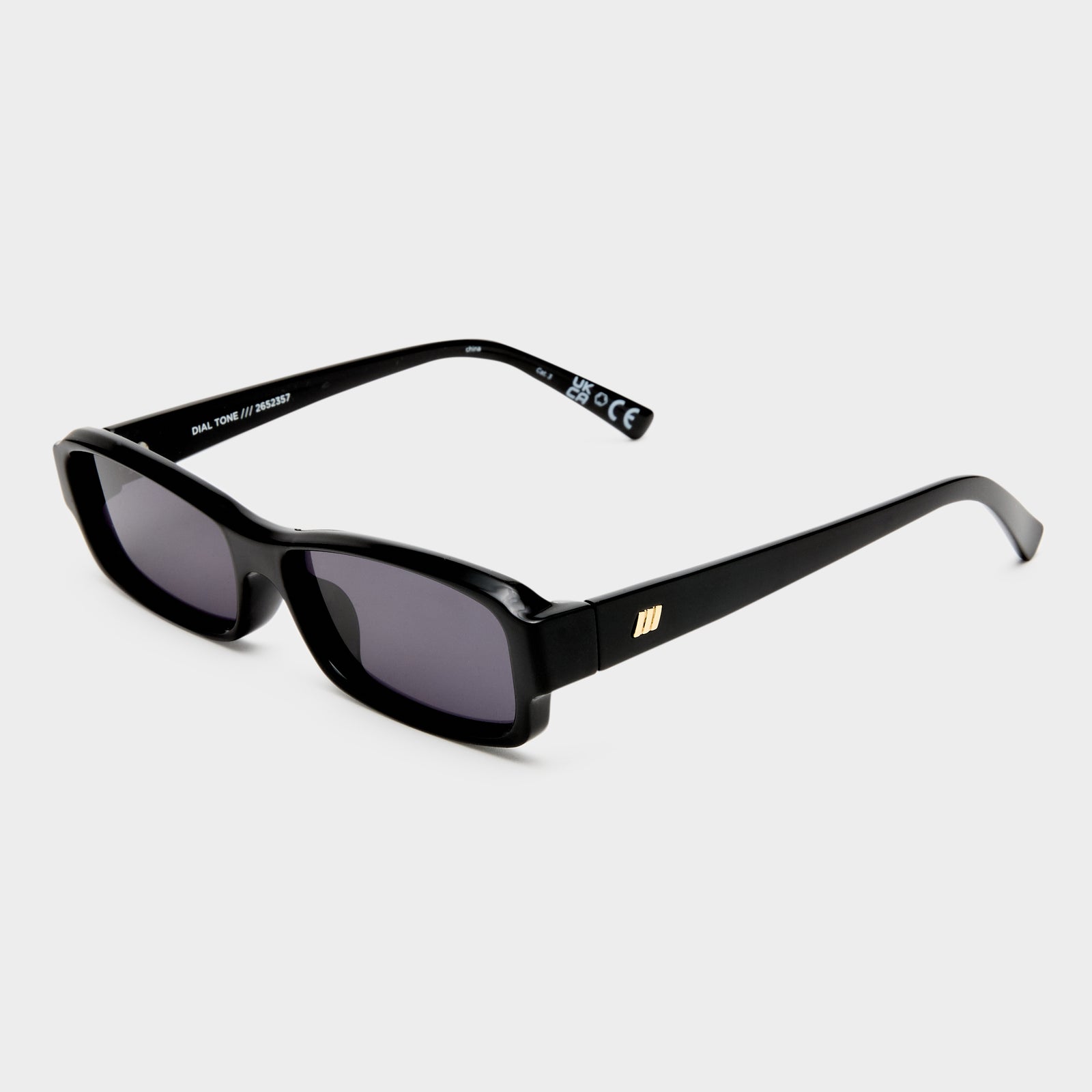 Dial Tone Black Uni-Sex Rectangle Sunglasses | Le Specs