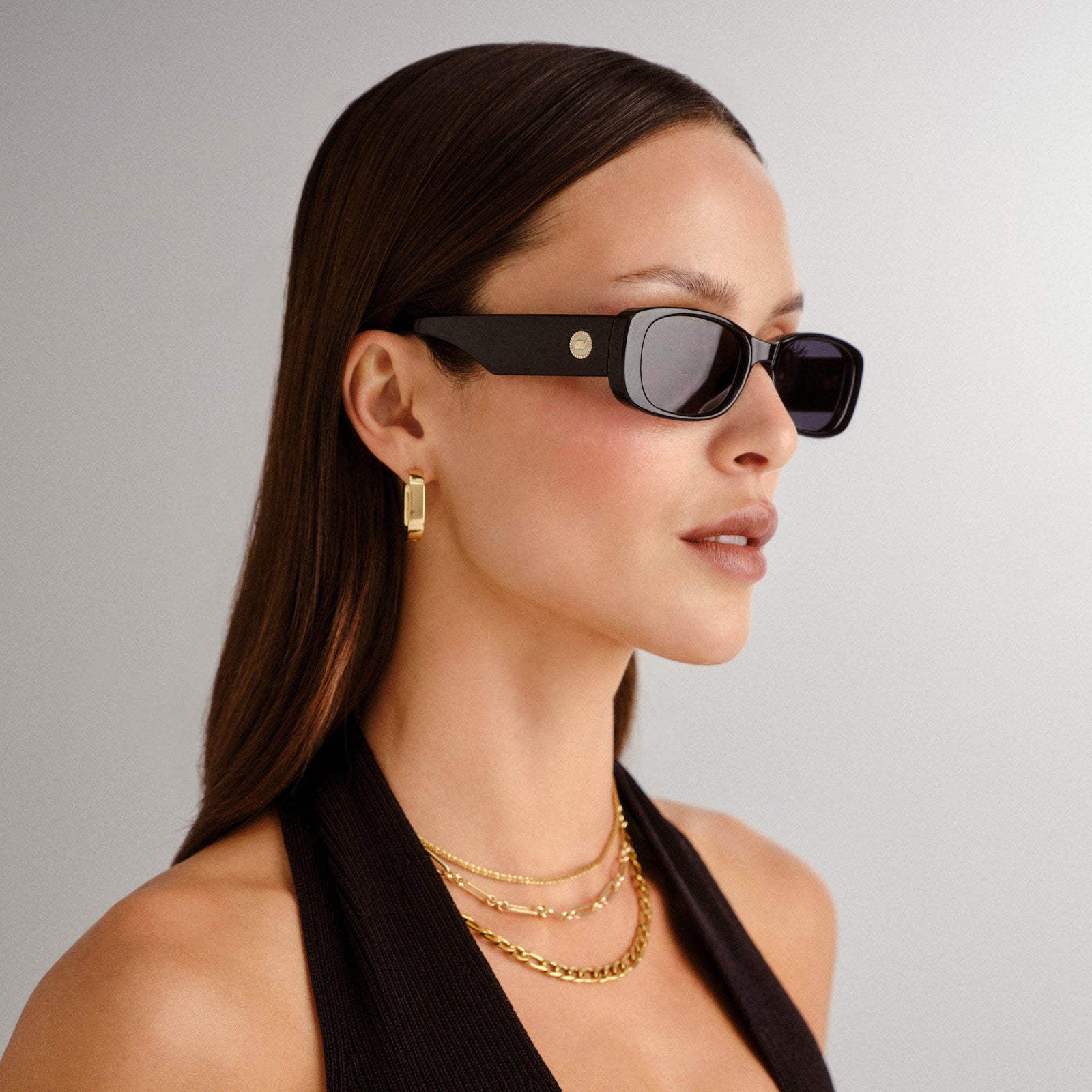 Shiny black sunglasses online