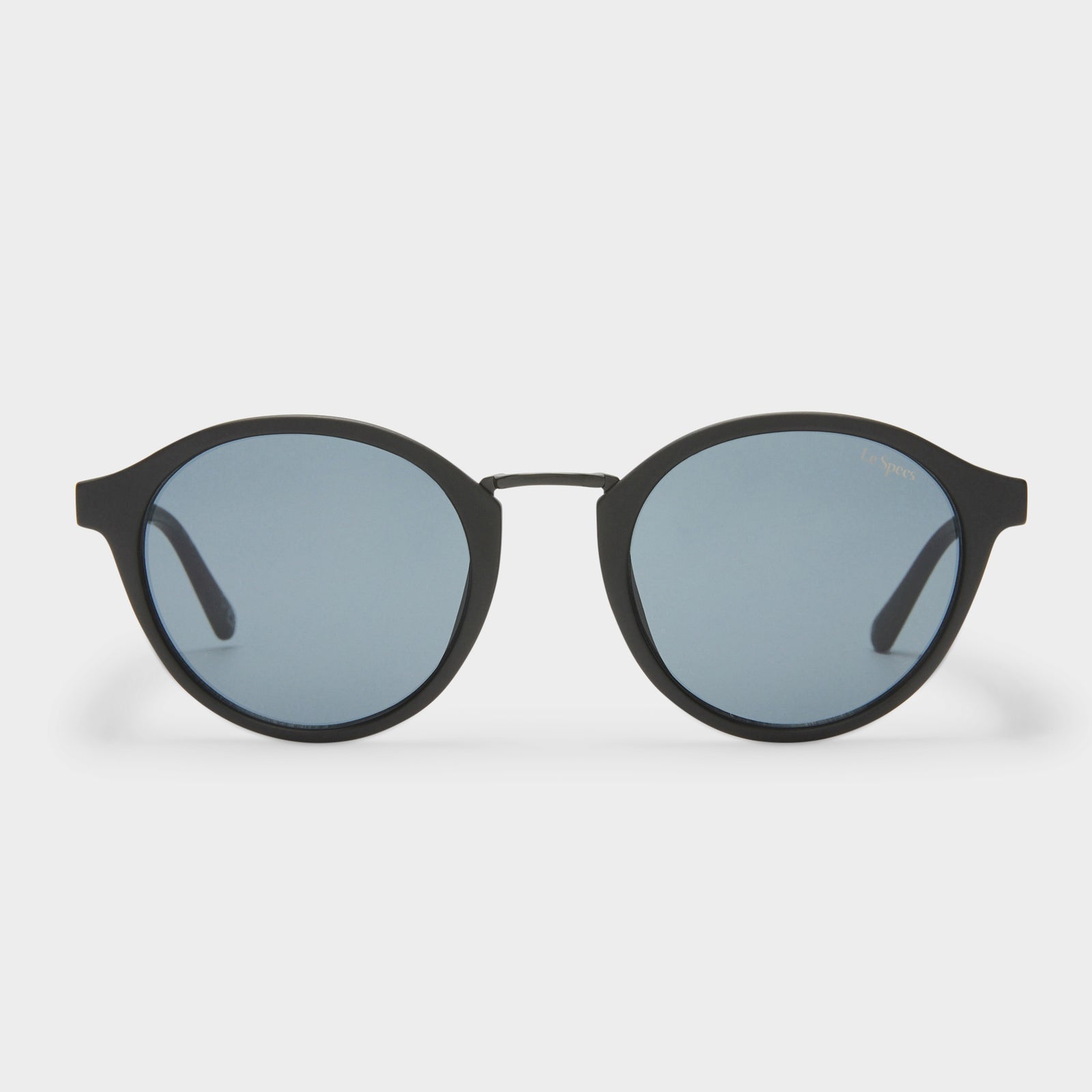 Paradox Matte Black Uni-Sex Round Sunglasses | Le Specs