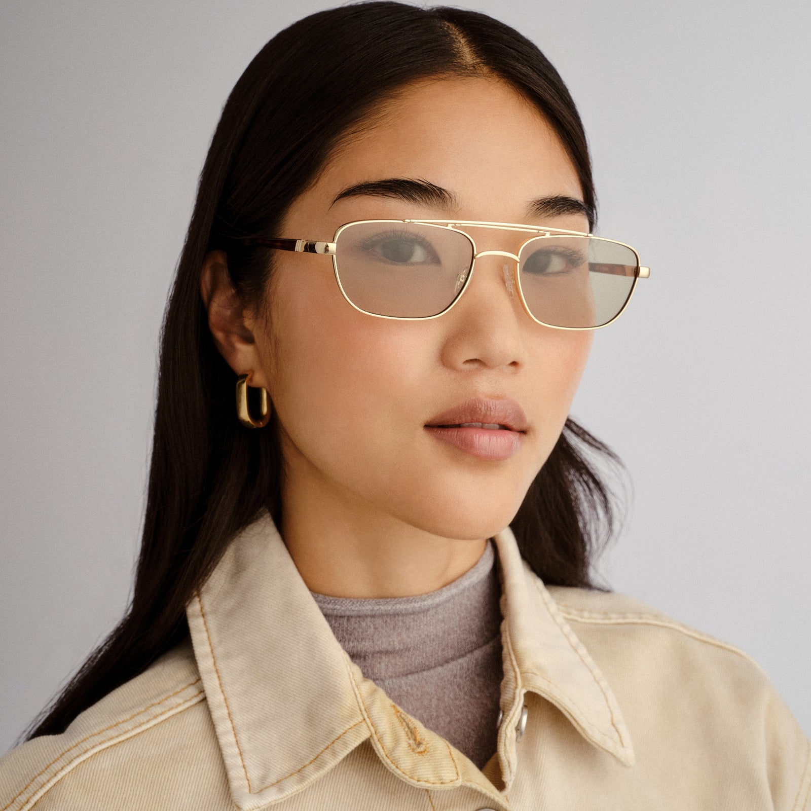 Le Mimi Gold Uni-Sex Aviator Sunglasses | Le Specs
