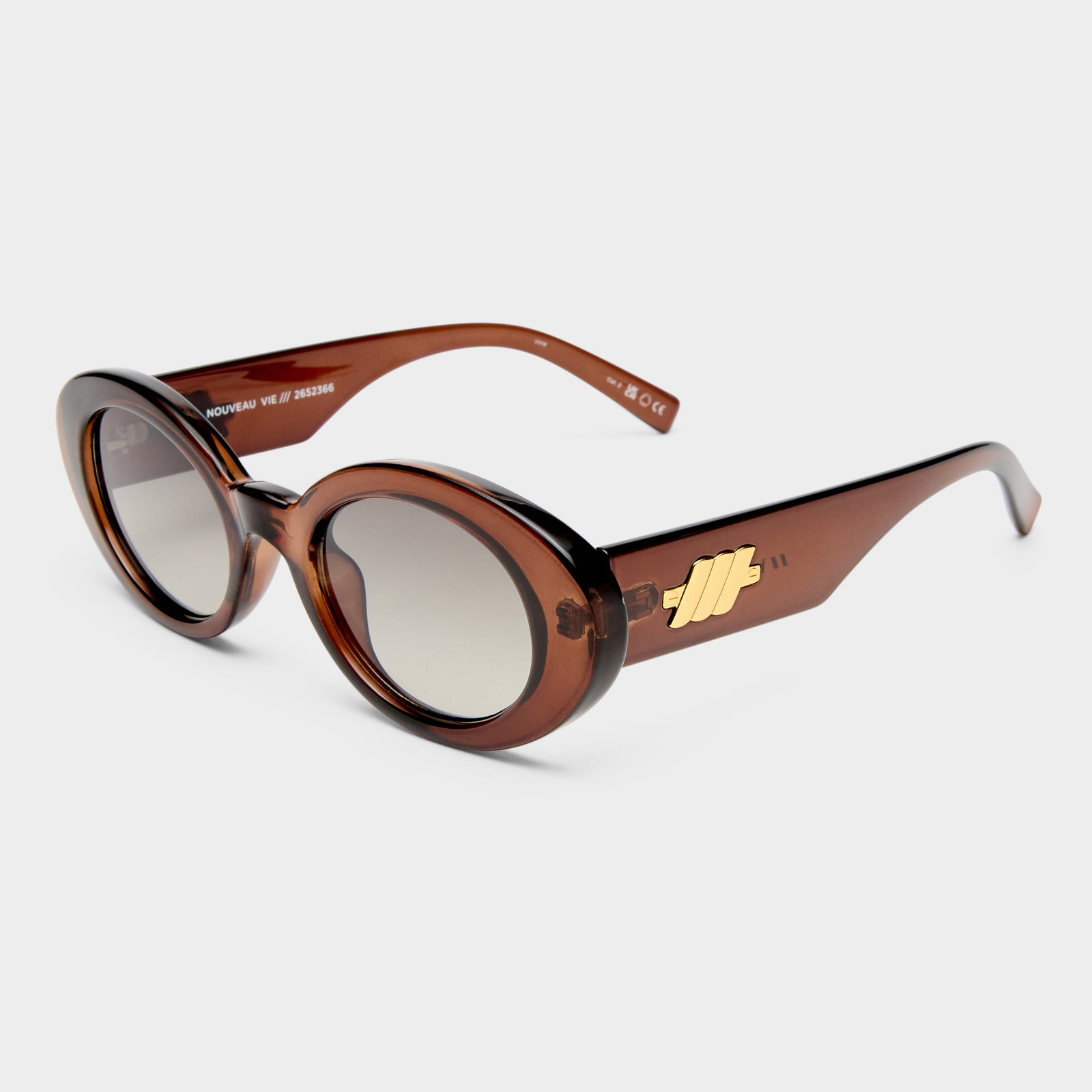 Nouveau Vie Chocolate Brown Female Oval Sunglasses | Le Specs