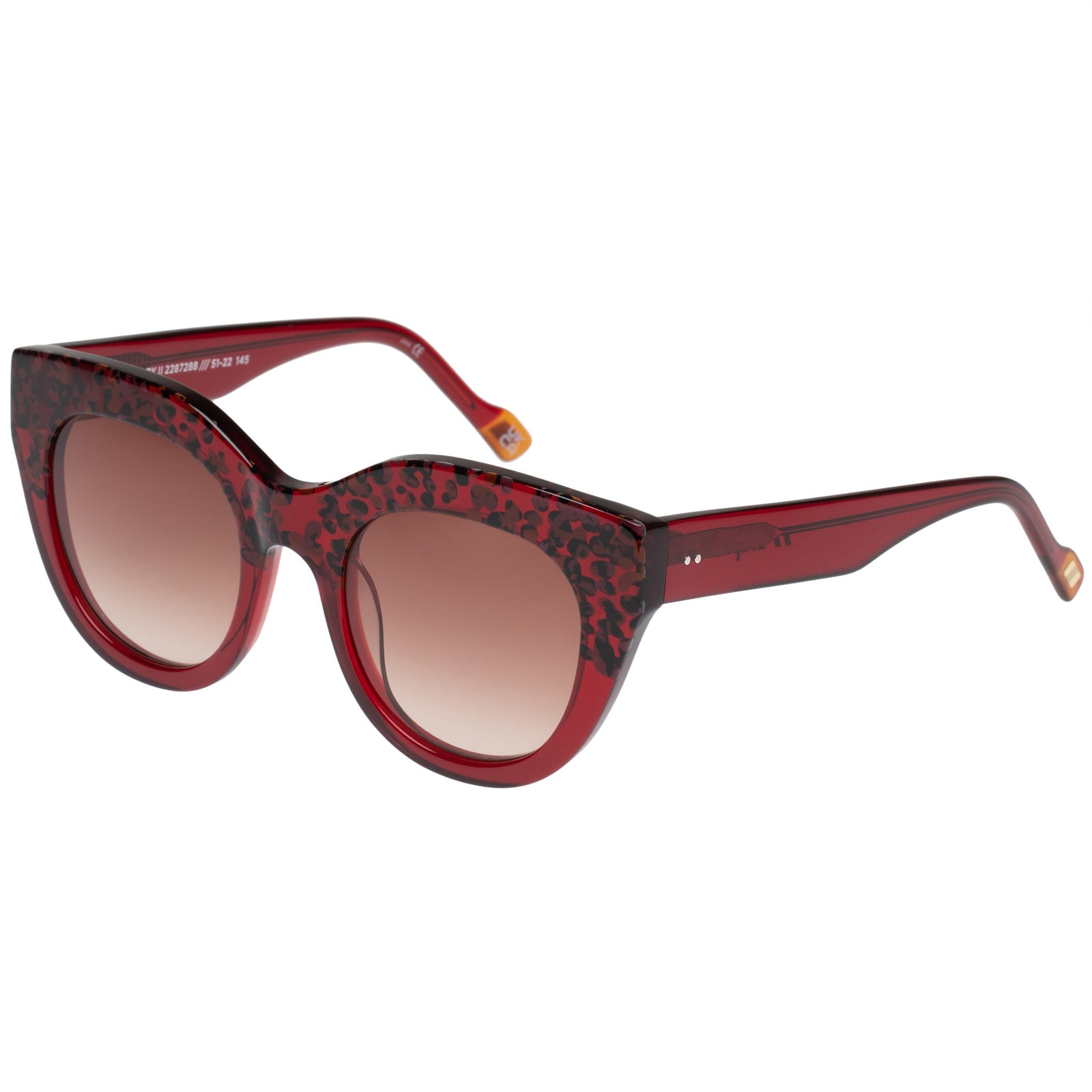 Airy Canary II Cherry Leopard Splice Women's Cat-Eye Sunglasses 