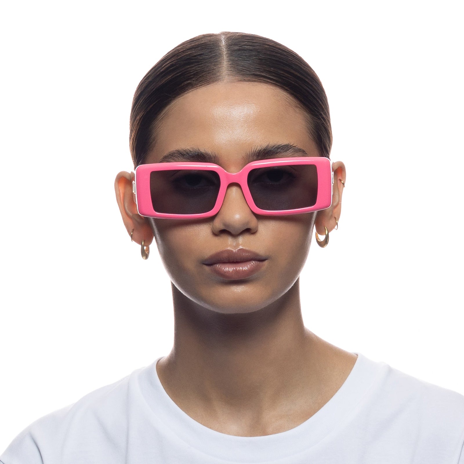 The Impeccable Bubblegum Pink Uni-Sex Rectangle Sunglasses | Le Specs